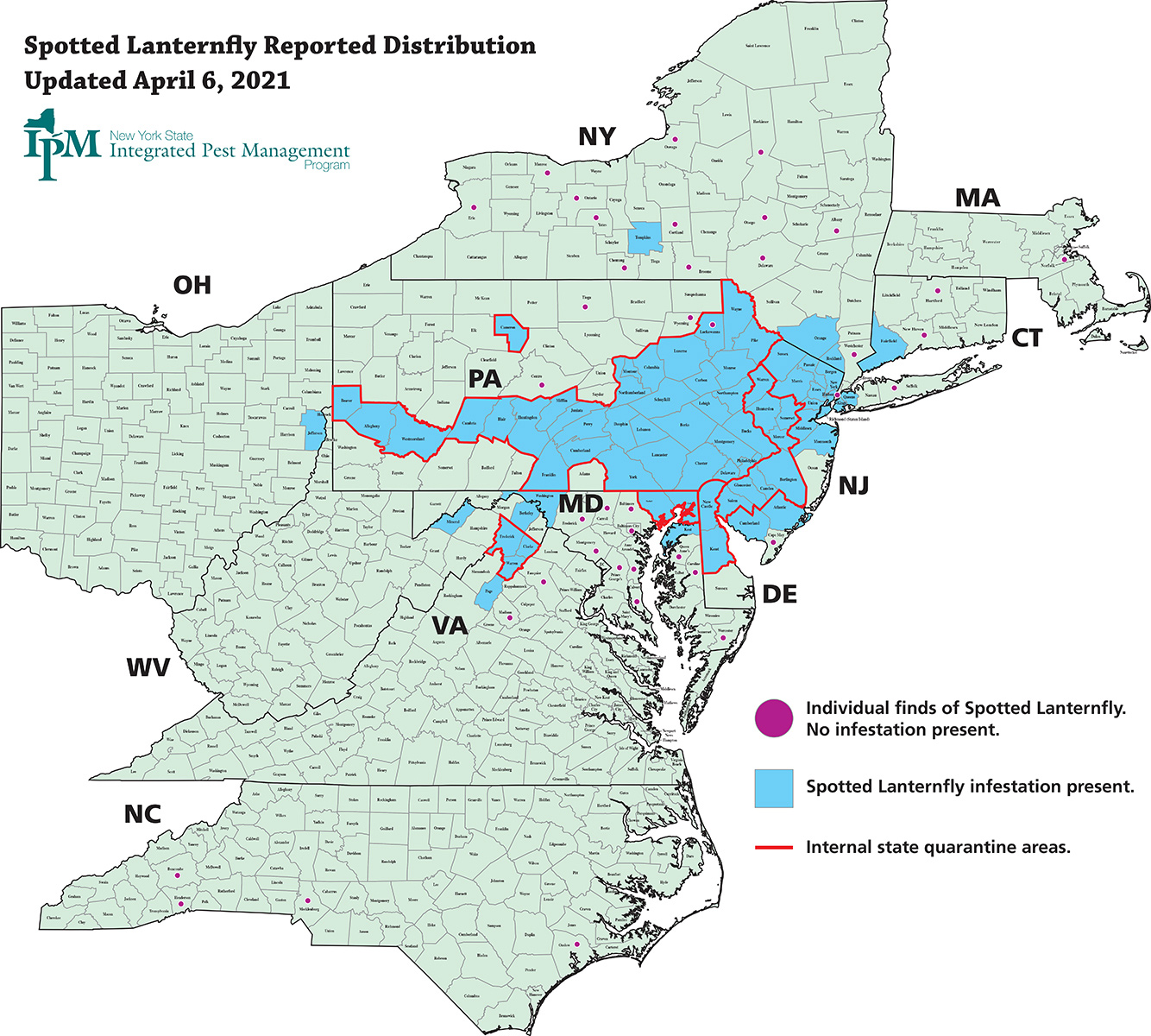 Spotted Lanternfly Map Stop SLF